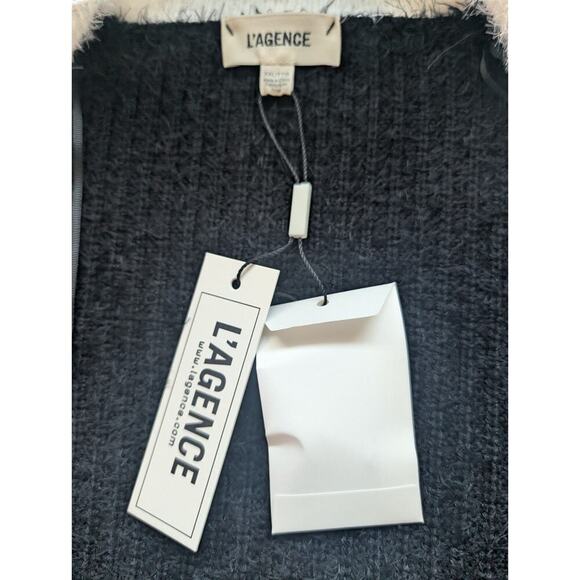 NWT L'AGENCE Georgia Contrast Cardigan Blazer Size XXL Black/White #3D513 - Picture 9 of 14